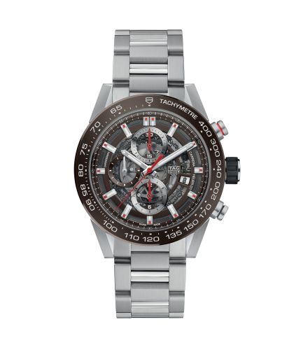 TAG Heuer Carrera Calibre Heuer 01 43 Stainless Steel / Brown Ceramic / Skeleton / Bracelet
